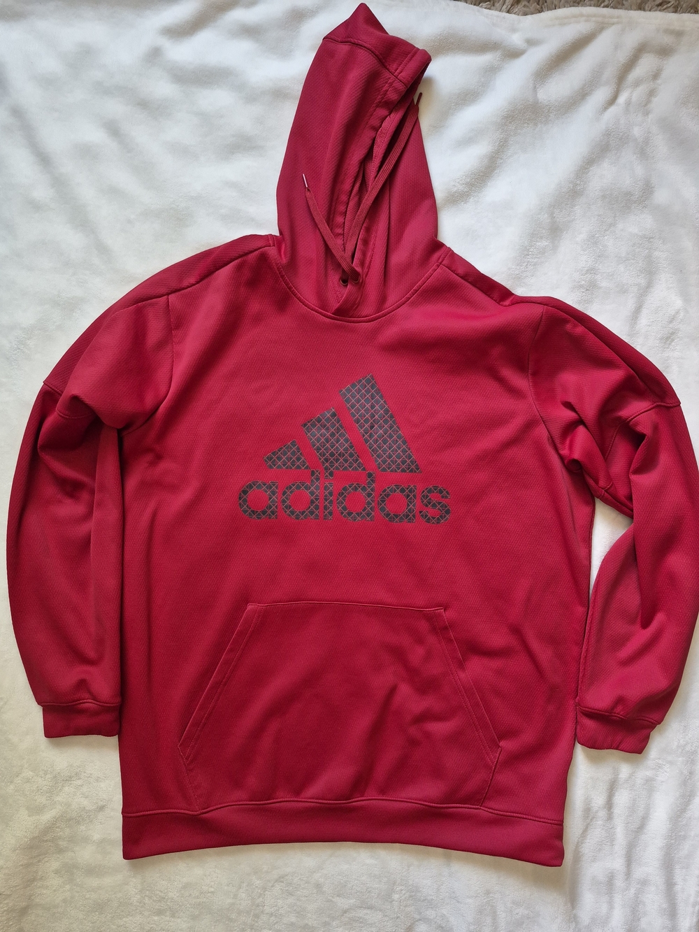 adidas Men's Burgundy Hooded Pullover Sweatshirt